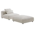 thumbnail image 3 of Solace Modular Corduroy Upholstered Armless Chair and Ottoman Set in Almond, 3 of 11