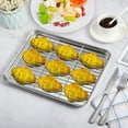 thumbnail image 2 of Bexikou 4 Pcs Baking Sheet with Cooling Rack Set, 10.5 Inch Stainless Steel Cookie Sheets, Heavy Duty Baking Pans with Wire Rack, Oven & Dishwasher Safe, Non-Toxic for Home Baking, 2 of 5