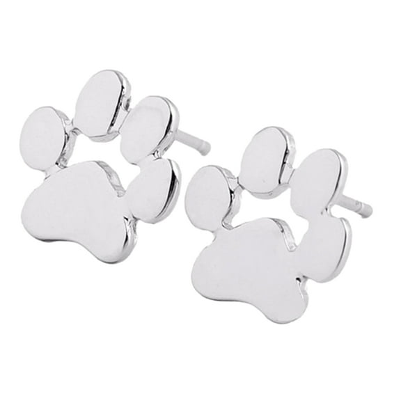 AYYUFE Women Dog Cat Palm Paw Ear Stud Earrings Party Jewelry Accessories Gift Alloy Silver
