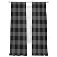 thumbnail image 7 of Pastoral Style Sheer Curtains 84 inches Long 2 Panels Set Black Grey Lattice Tiers Sheers Rod Pocket Small Window Short Curtains for Kitchen Cafe, Each 52" W x 84" L, 7 of 7