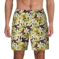 thumbnail image 2 of Goofa Lilies Flowers Printed Men's Swim Trunks Board Shorts Quick Dry Mens Swimming Trunks with Compression Liner,Breathable Fit Hawaii Beach Shorts-Medium, 2 of 9