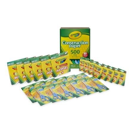 Crayola Classroom Value Pack – Crayons, Markers, Construction Paper, Child Safety Scissors