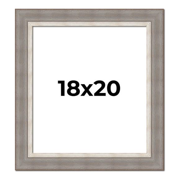 18x20 Frame Grey Real Wood Picture Frame Width 2.75 Inches | Interior Frame Depth 0.5 Inches |