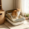 thumbnail image 6 of High Sided Cat Litter Box, 11"x17"x7" Deep Open Pan with Litter Scoop _ #08 _ D _ White, 6 of 6