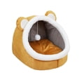 thumbnail image 2 of Cama cueva para gatos, camas para mascotas, tiendas de campaña con pelotas de juguete interactivas, nido, casa para perros antideslizante, muebles par , amarillos, L, 2 of 8