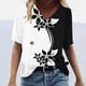 thumbnail image 2 of Camisetas con estampado floral con cuello en V para mujer Blusas femeninas cómodas a la moda Tops OAVQHLG3B Store  lin121212, 2 of 4
