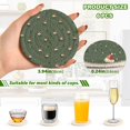 thumbnail image 2 of Yayeee 6 PCS Drink Coasters with Holder Set Woven Absorbent Round Tabletop Hot Pad, Christmas Forest, 2 of 7