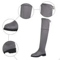 thumbnail image 5 of Pandaie Thigh High Over The Knee Boots for Women Low Block Heel Riding Boots Round Toe Stretch Walking Fall Winter Shoes Grey 8.5, 5 of 7