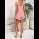 thumbnail image 5 of Conjunto de Pijama de 2 Piezas para Mujer con Volantes, Camiseta Sin Mangas y Pantalones Cortos Suaves, Pijama de Novia para Mujer. Rosa Oscuro L, 5 of 9