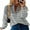 01-Grey, variant on Sweaters for Women Zip up Crew Neck Long Sleeve Striped Sweater Knitted Pullover Sweaters Tops Winter Womens Sweaters Alsol Lamesa