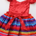 thumbnail image 6 of IDOPIP Infants Baby Girls Mexican Dress Traditional Folk Sequins Glitters Ruffle Dress with Headband, 6 of 9