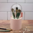 thumbnail image 4 of Makeup Brush Holder Covered Makeup Brushes Case Large Capacity Brushes Organizer Cosmetics Brushes Storage Box with Lid Brushes Display Case Sliding Dustproof Cover with Free White Pearl, 4 of 7