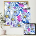 thumbnail image 4 of Daisies On Red and Blue Backgorund 36 in x 36 in Framed Painting Canvas Art Print, by Designart, 4 of 5