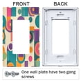 thumbnail image 3 of Yayeee Rocker Switch Wall Plate 2-Gang 4.7"x4.6" Home Decorative Outlet Cover, Purple Geometric, 3 of 6
