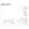 thumbnail image 5 of Kingston Brass KS5021AX  Two-Handle Wall Mount Roman Tub Faucet, Polished Chrome, 5 of 7