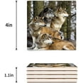 thumbnail image 3 of FMSHPON Groups of Wolfs Wild Set of 8 Coaster for Drinks, Absorbent Ceramic Stone Coasters Cup Mat with Cork Base for Home Kitchen Room Coffee Table Bar Decor, 3 of 4