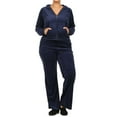 thumbnail image 2 of Love's Women's Plus Size Fleece Zip Up Hoodie Track Suit Set Jogging Pants, 2 of 7