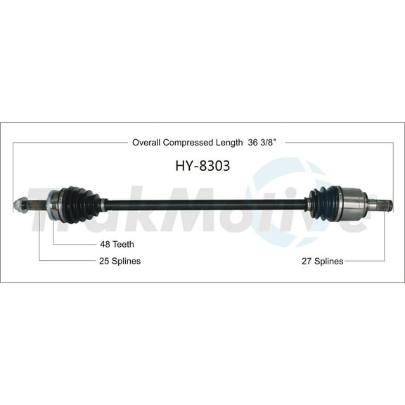 CV Axle Shaft Fits select: 2012-2017 HYUNDAI ACCENT