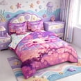 thumbnail image 2 of Manfei Aquatic Axolotl 7-Piece Twin Bedding,Ocean Animal Bedding Comforter Set,Colorful Stars Reversible, 2 of 7