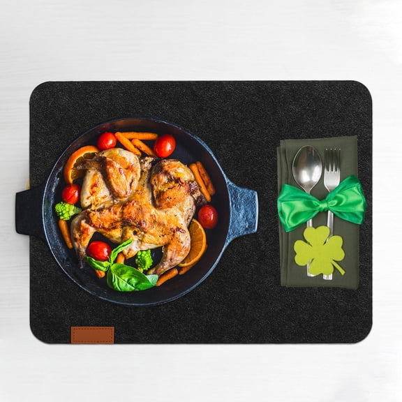 BESTYASH 2-Pack Dining Table Placemats in Dark Grey for Home, Kitchen, and Banquet Use