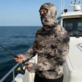 thumbnail image 3 of Mens Hooded Sun Camo Shirt Upf 50+ UV Rash Guard Shirt Long Sleeve Lightweight Sun Protection Cooling Hoodies with Face Cover,Gray L, 3 of 5