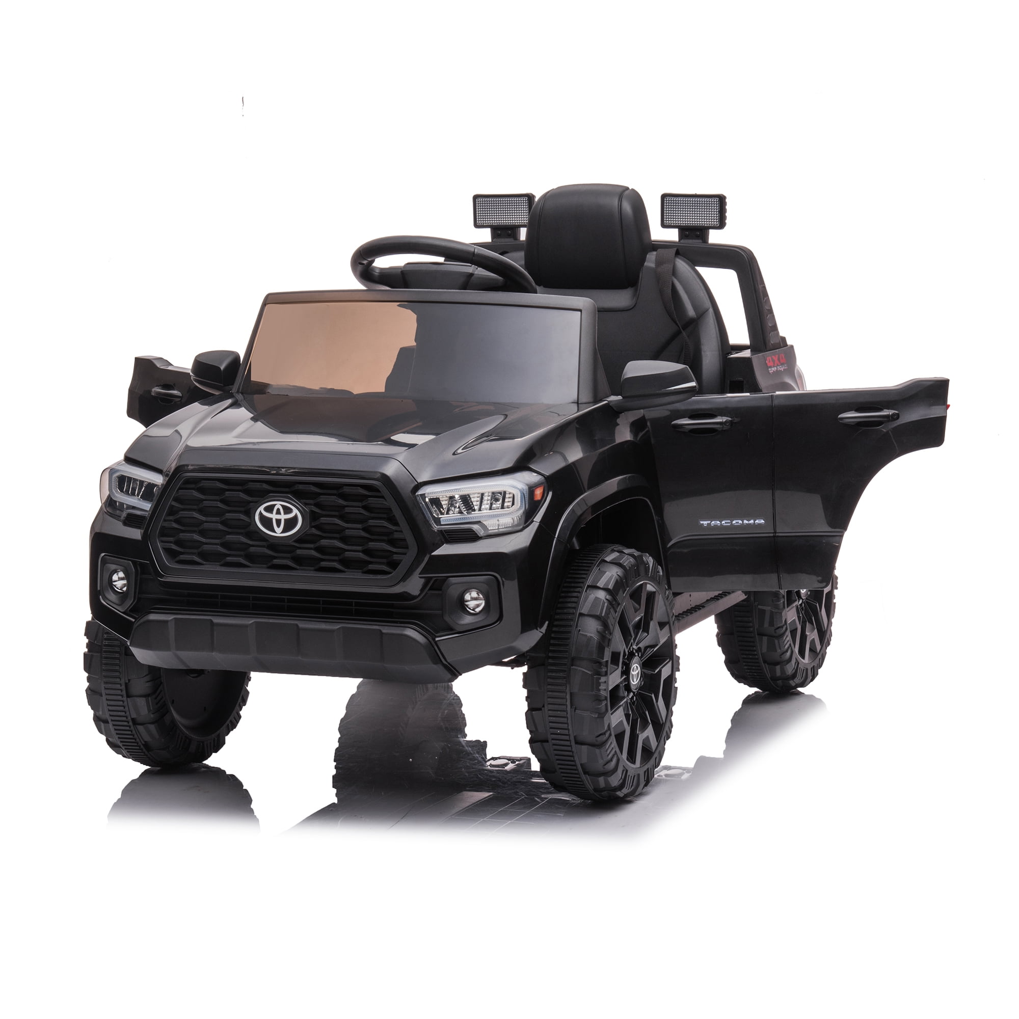 CIPACHO 12V Electric Cars for Kids, Licensed Toyota Tacoma Ride On Car, Remote Control Truck Car for Boys Girls, Battery Powered Kids' Vehicles with MP3, FM, LED Lights, Black