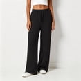 thumbnail image 4 of Vynhevius Women's Cable Knit Sweatpants Wide Leg Drawstring Elastic Waist Pockets Casual Lounge Pants, 4 of 5