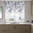 thumbnail image 4 of Dark Blue Gradient Leaf Swag Valances for Windows 2 Pack Rustic Eucalyptus Leaves Farm Plants Swag Kitchen Curtains 63 Inches Long Rod Pocket Short Window Treatment for Kitchen Bathroom 36"x63", 4 of 9