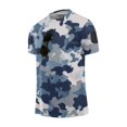 thumbnail image 3 of Homeyce Camo Shirts for Men Short Sleeve Button Camo Shirts Casual Sport Athletic Camouflage Tee Tops Crew Neck Big and Tall Pullover Tees Tops,Blue 2XL, 3 of 5