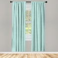 thumbnail image 3 of Ambesonne Fashion Curtains, Geometric Shapes Neutral, Pair of 28"x84", Pale Seafoam White and Grey, 3 of 5