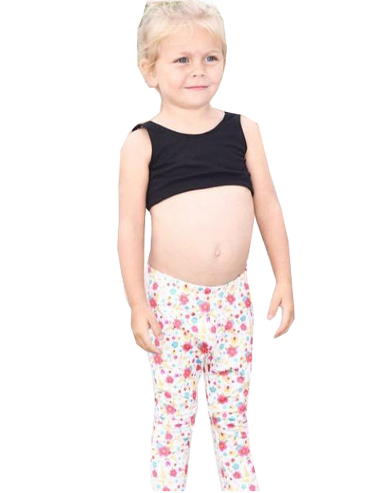 little girl in leggings