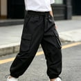 thumbnail image 5 of Bixock Sweatpants for Boys High Waist Cargo Pant with Side Pockets Kids Solid Color Loose Casual Joggers Comfortable Workout Activewear Boys Clothings Size 5-6Years, 5 of 6
