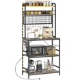 thumbnail image 1 of Grey 5-Tier Baker's Rack with Power Outlet & LED Light - 31.5” Coffee Bar Station for Kitchen or Living Room Storage, 1 of 7