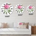 thumbnail image 4 of Designart 'Vintage Pink Peonies' Traditional Wall Clock, 4 of 5