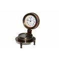 thumbnail image 1 of New Nautical Quartz Clock Compass on Tripod White Faced Brass Body, 1 of 5