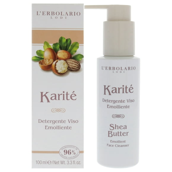 Limpiador facial emoliente de manteca de karité de LErbolario para unisex - Limpiador de 3,3 oz