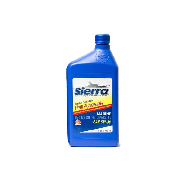 Sierra Marine Oil 18-9558-2 Marine Series; SAE 5W-30; Full Synthetic; 1 Quart Bottle; Single; Marine Engine Oil; NMMA FC-W/API SM Certified