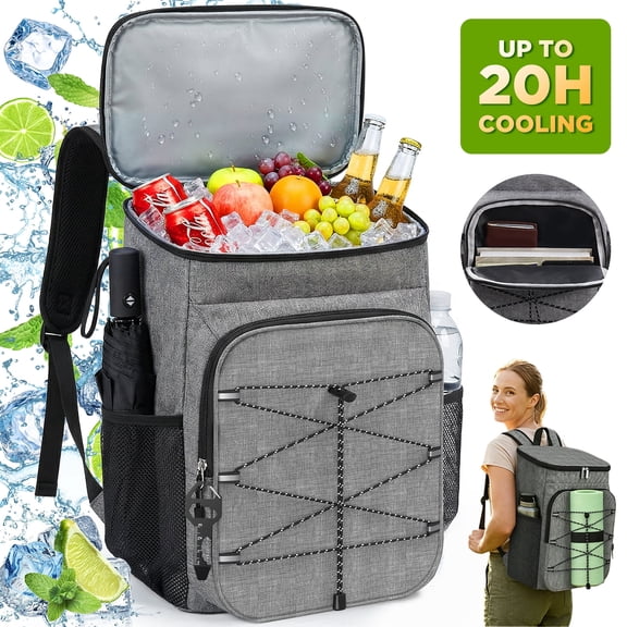 NOCOEX 22L Cooler Backpack with 20H Cooling & Bottle Opener, 28 Cans Backpack Cooler Insulated Leak Proof for Camping Hiking Beach Picnic Fishing