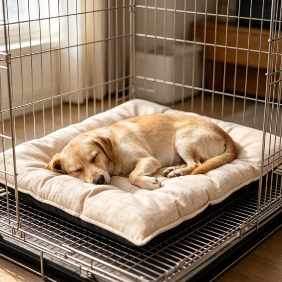 Chew Proof Dog Bed for Crate Indestructible Kennel Mat with Reinforced Corners Washable Pad for Small Dogs 17.7x13.8 Inches