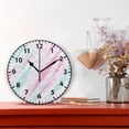 thumbnail image 2 of Pink Art Pattern Wall Clock Modern Small Clock Black Hands for Office, Home, Bedroom,School 9.84in, 2 of 11