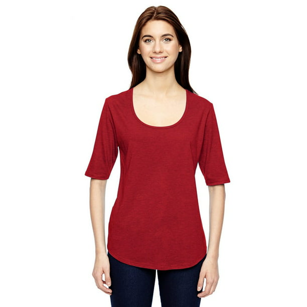 Anvil - Anvil Women's Triblend Scoop Neck Half Sleeve T-Shirt 6756L ...
