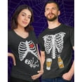thumbnail image 2 of Halloween Pregnancy Baby Boy Xray Shirt Beer Skeleton Costume for Couples Dad Black XX-Large / Mom Black Small, 2 of 6
