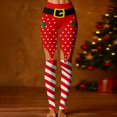 thumbnail image 2 of QTSHPN Leggings Women Christmas Print Fashion Long Sports Pants Women's Pants Red_028 M, 2 of 4