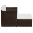 thumbnail image 3 of vidaXL Garden Chair with Stool Poly Rattan Brown, 3 of 5