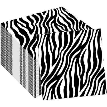 40Pcs Zebra Paper Napkins Zebra Print Party Napkins Jungle Animals Zebra Napkins Zebra Birthday Party Napkins Zebra Themed Party Supplies Zebra Disposable Paper Napkins for Jungle Animals Party Pack