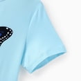 thumbnail image 5 of PatPat Girls Outfit Set Butterfly Graphic Short Sleeve T-Shirt and Shorts 2 Piece Set Casual Kids Clothes Sizes 4-12Y, 5 of 10