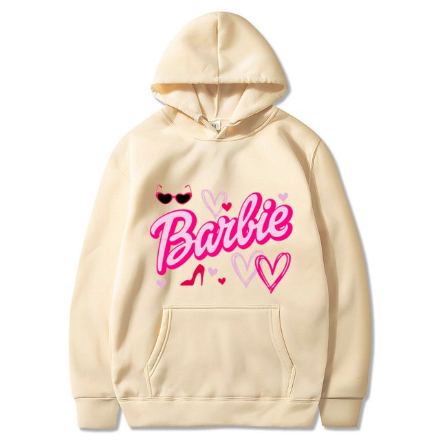Barbie Pattern Ebay Plus Velvet Sweatshirt Pocket Drawstring Print Hoodie