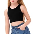thumbnail image 4 of KyCheLot Girls Crew Neck Tank Tops Backless Solid Color Sleeveless Short Clothes Fitted Racerback Tank Tops, 4 of 7