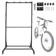 thumbnail image 6 of puresly Freestanding Storage Rack with Locking Casters & 6 Hooks Mobile Freestanding Vertical Rack Holds Up To 5 Bikes Vertical Storage Stand Height Adjustable for Garage Basement & Home, 6 of 8
