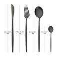 thumbnail image 5 of Juego de vajilla de 16 Uds., vajilla de acero inoxidable, espejo, cena, cubiertos negros, cuchillo, tenedor de fruta, cuchara, cubertería, juego de cocina, 5 of 5